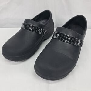 Crocs Neria Pro II Womens 8 Black Rhinestone Slip Resistant Work Clogs Nurse